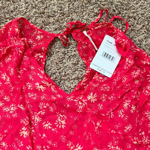 Free People Boho tiered Dress Raspberry Size small - Picture 6 of 9